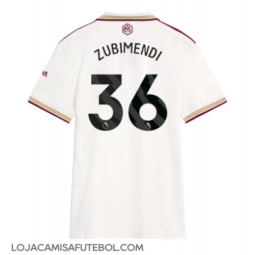 Camisa de Futebol Arsenal Martin Zubimendi #36 Equipamento Alternativo Mulheres 2025-26 Manga Curta